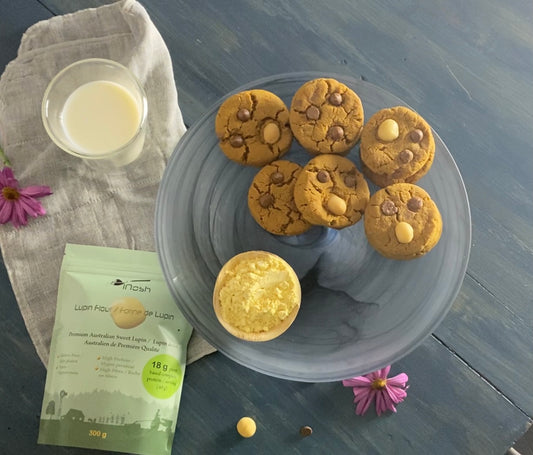 Soft & chewy chocolate chip cookies - Keto friendly, gluten free, high in protein and high in fibre