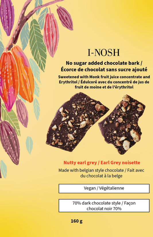 No sugar added chocolate bark - Nutty Earl grey